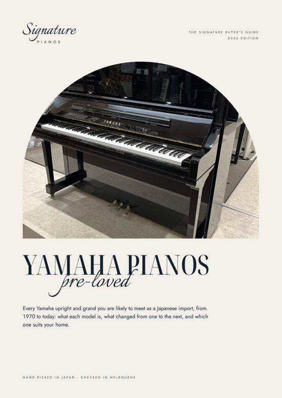 The cover of the Signature Pianos Yamaha buyer's guide